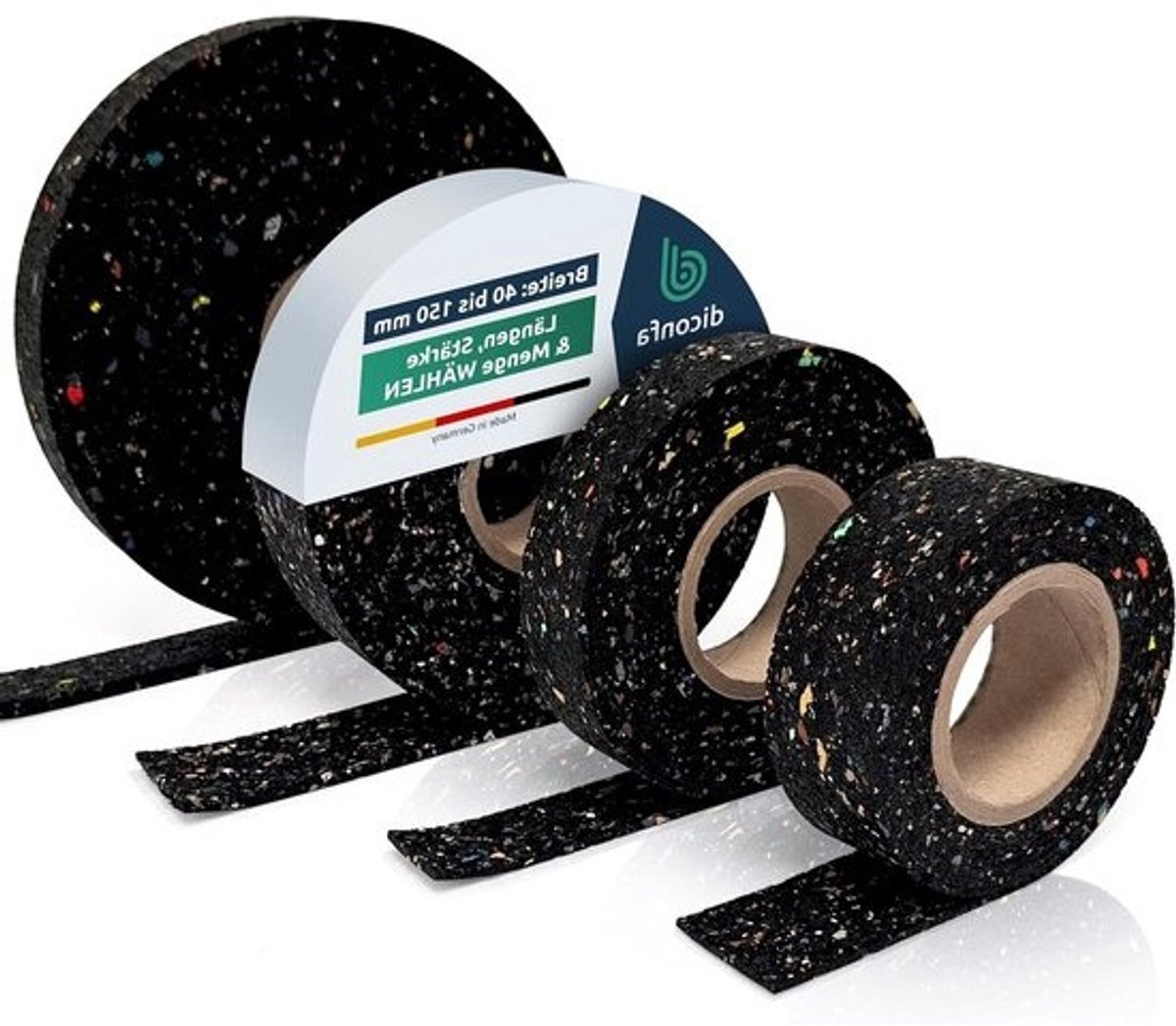 Tegeldragersrol Rubbergranulaat - Onderlegger Terrasplanken - Terras Aanleggen - Oneffenheden Egaliseren - 100 x 7000 x 3 mm - Zwart