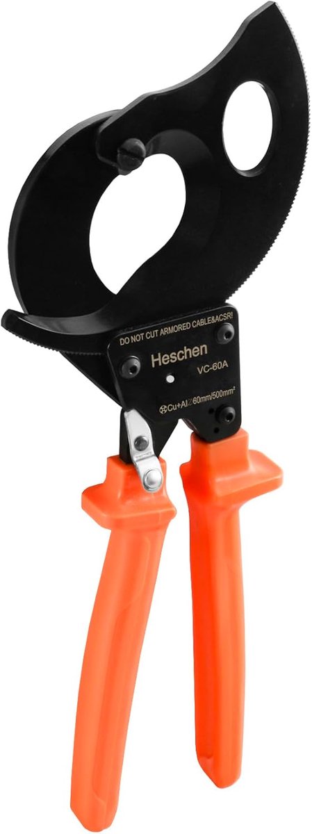 Dailygoods - Ratchet Cable Cutter - 60mm kabelsnijders - Handgereedschap voor elektrische klussen - 320 mm - Professioneel gereedschap - Ideaal voor k