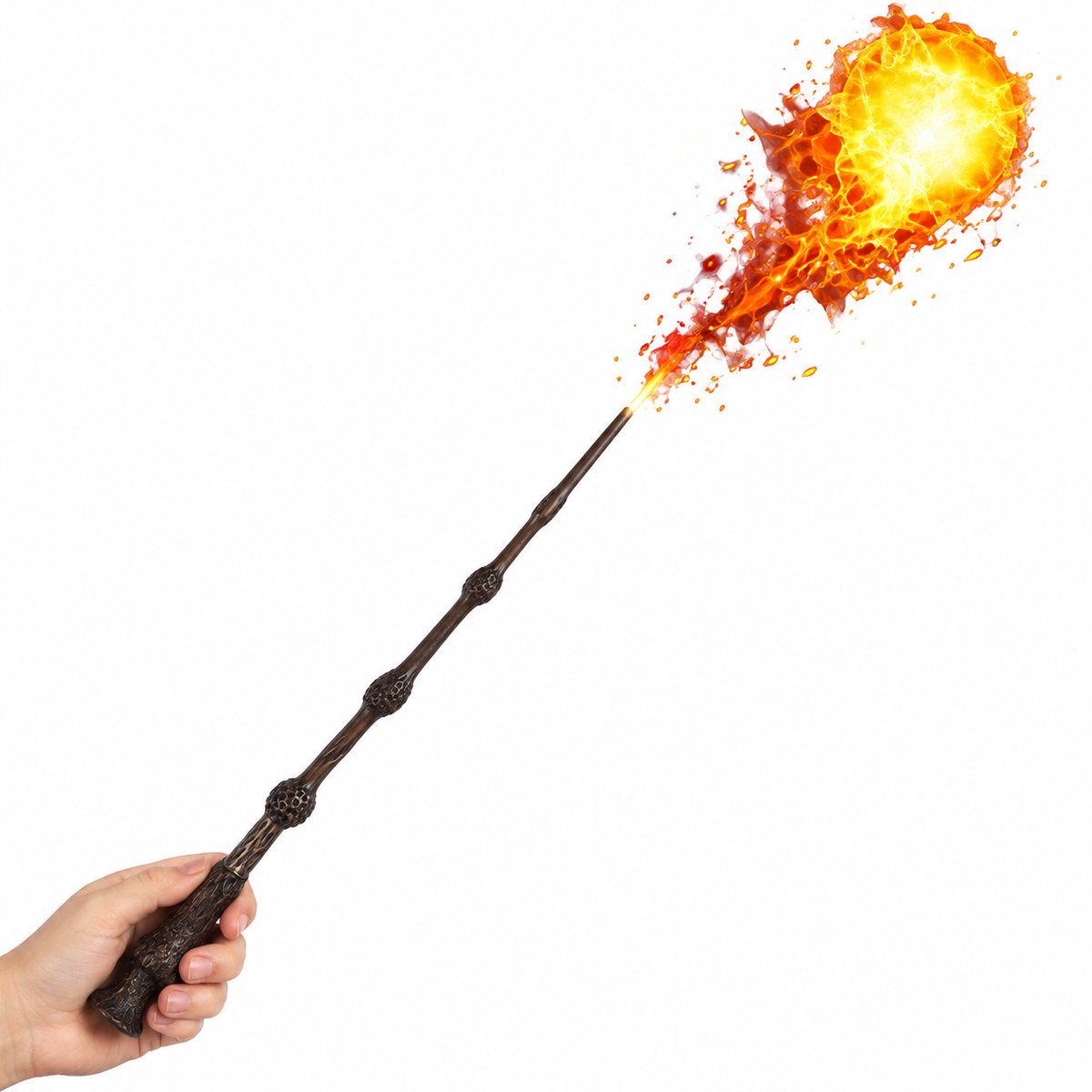 CreateEcom toverstaf - toverstaf harry potter - toverstok - Dumbledore staf - the elder wand - Magische Vuurbal Toverstaf Elektrische - Vuurspuigende Tovenaarstok voor Halloween, Cosplay, Podiumvoorstelling & Feestdagcadeau