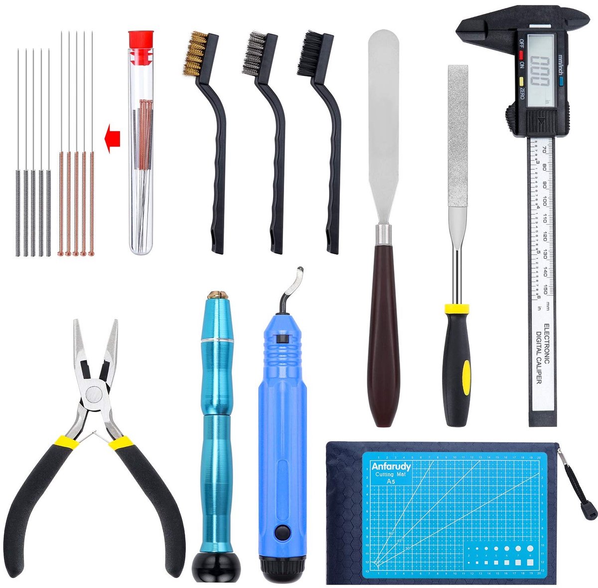 Complete 35-delige 3D Printer Accessoire Toolkit met Gereedschap voor Schoonmaken, Afwerken en Verwijderen van 3D Prints met Opbergtas