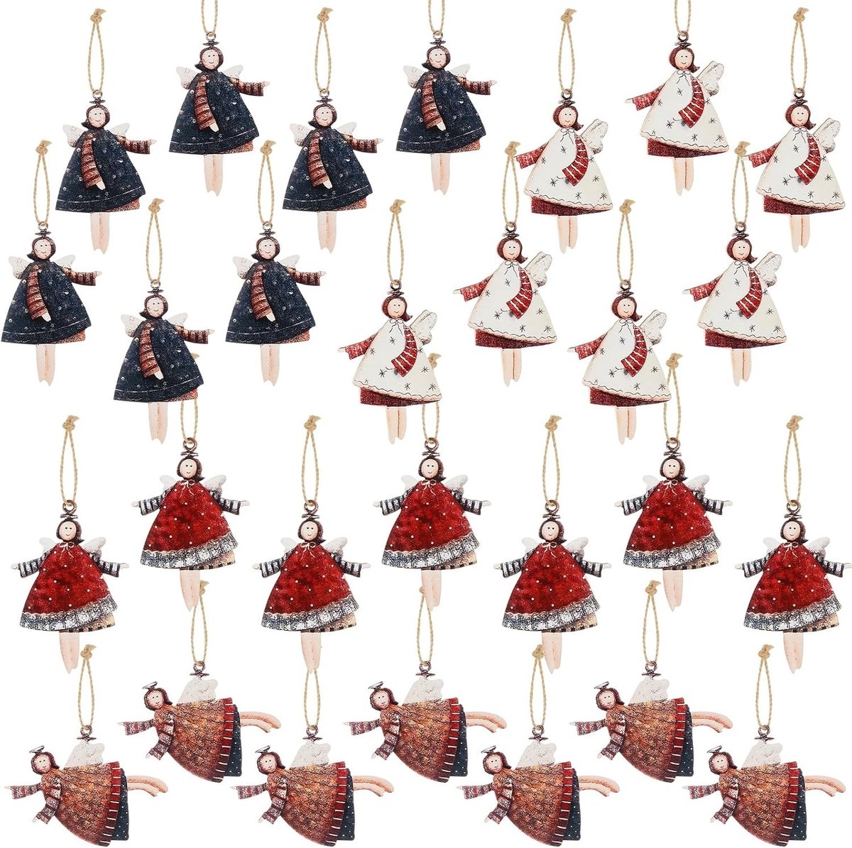 Kleine Engel Hanger voor Kerstdecoratie, 28 Stuks, Versiering voor de Kerstboom en Feestdagen