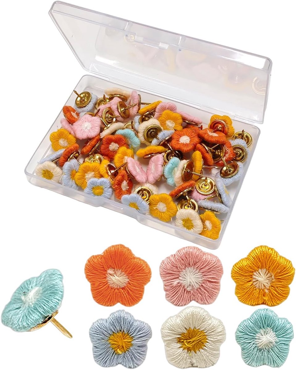 60 Bloemendrukkers, Leuke Creatieve Drukkers, Decoratieve Drukkers, Prikbord Accessoires, Foto Display Benodigdheden.