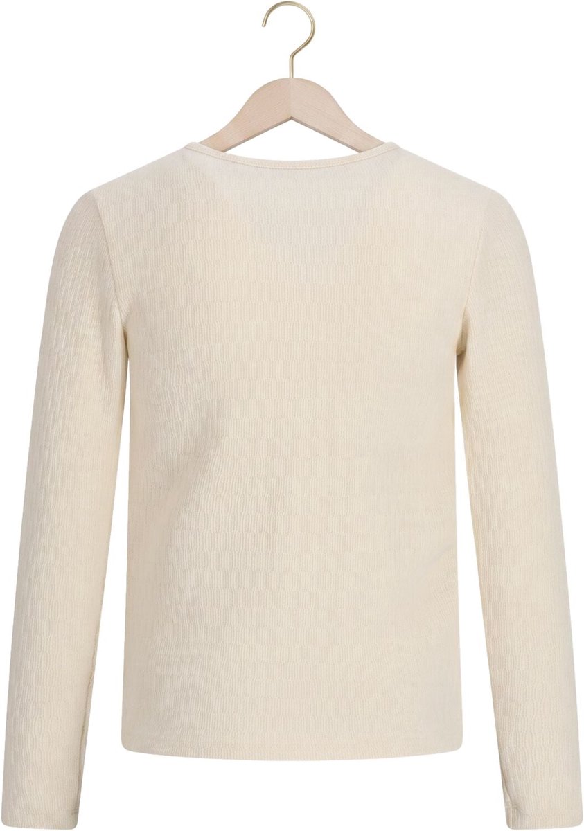 Nono Kyas Cable Tshirt Tops & T-shirts Meisjes - Shirt - Creme - Maat 134/140