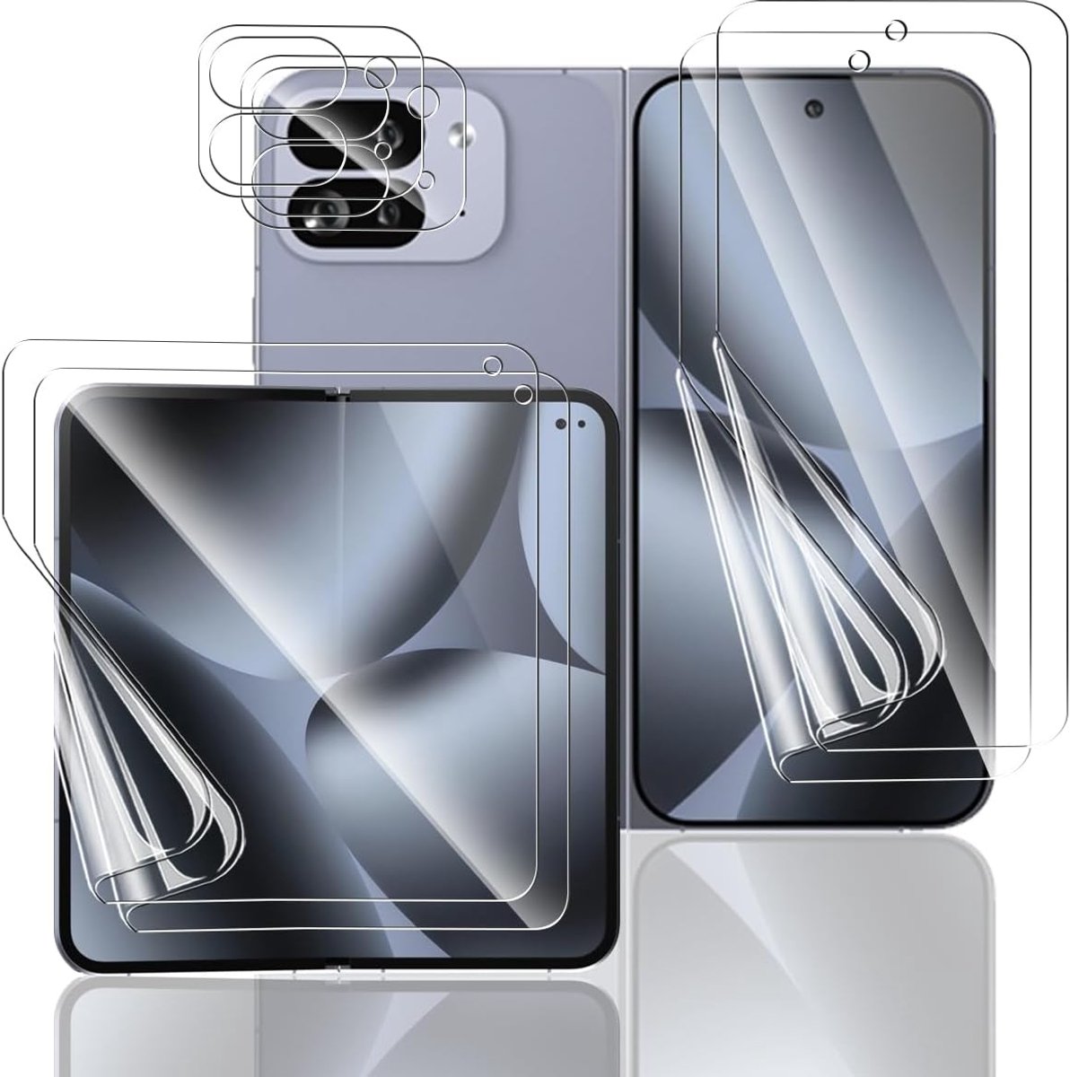 [2+2+2 stuks] Jewloofa TPU beschermfolie voor Google Pixel 10 Pro Fold pantserfolie en buitenscherm zachte beschermfolie en camerabescherming panzer beschermingsglas, displaybescherming voor Google