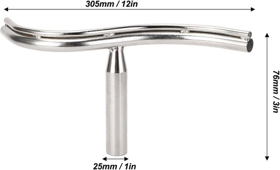 gereedschapssteun voor houten draaibanken, gebogen gereedschapssteun voor draaibanken, S gebogen gereedschapssteun voor draaibanken, S Curve-ontwerp, gelegeerd staal, 2,5 cm — afbeelding 5