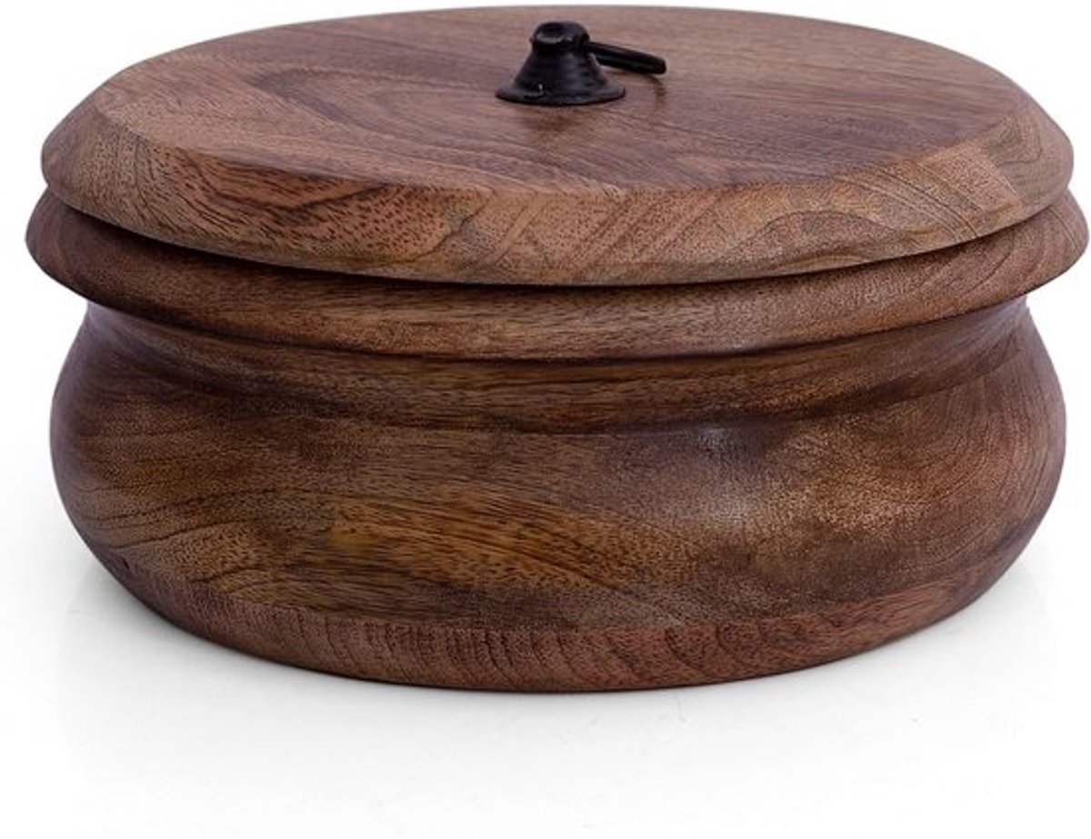 Handgemaakte Houten Roti Houder voor Turks Brood en Tortilla's