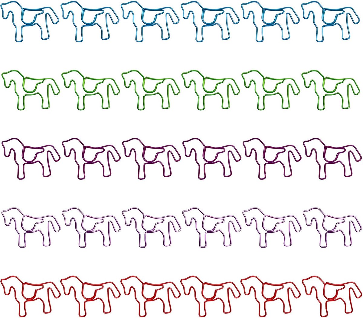 30 stuks paperclips met paardenmotief, schattige paardenaccessoires, paperclips, cadeaus voor paardeneigenaren en paardenliefhebbers, praktische schrijfwarenset voor kantoor, school en verjaardagen