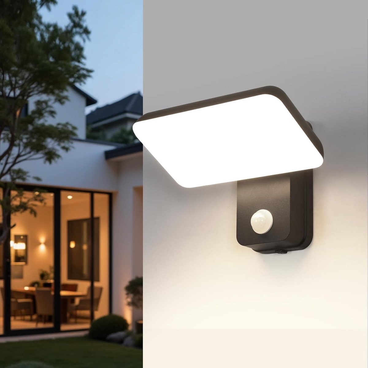 Buitenlamp met Bewegingssensor, 16W LED, 350° Draaibaar, Waterdicht, voor Voordeur, Oprit en Terras