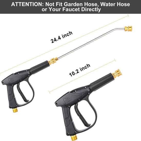 Hogedrukreinigerpistool, hogedrukpistool, hogedrukpistool, een verlengstang en 5 sproeikoppen met een mondstuk, 3000 PSI snelsluiting, hogedrukpistool, voor autowas — afbeelding 3