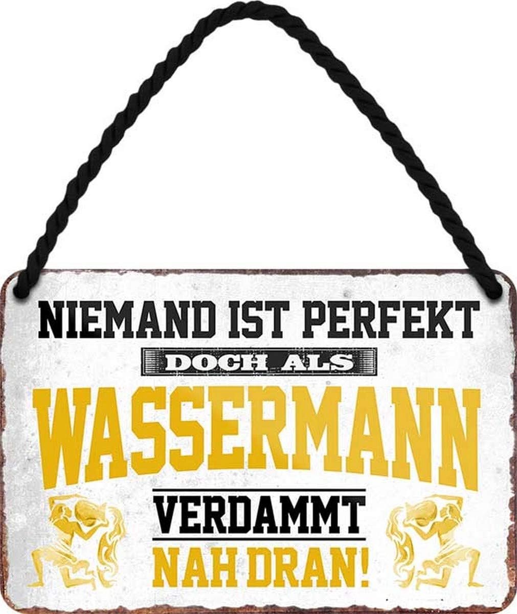 / A sterrenbeeld waterman Niemand is perfect 18x12 cm metalen bord hangbord HS52