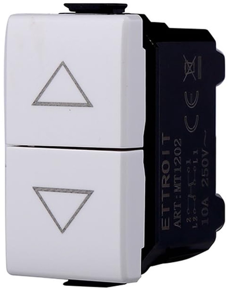 Dubbele knop 1P + 1P NO douchestang - compatibel Bticino Matix - kleur wit - voor eenvoudige bediening - ShopVlot