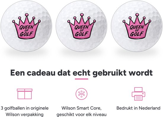 Golfballen Queen of Golf - Golfster Golf Cadeau - 3 stuks - Wilson - Golfbal met Opdruk van Wilson — afbeelding 2
