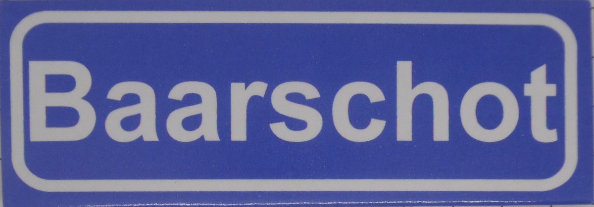 Souv© - koelkast magneet - plaatsnaam bord - kombord - souvenir - koelkastmagneetje - relatiegeschenk Baarschot