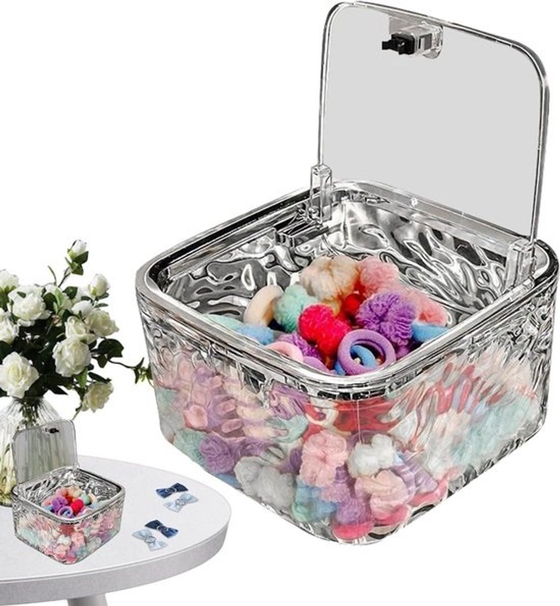 Haaraccessoires Organizer - Opbergdoos Haarbanden - Netjes Opbergen - Transparant PET Materiaal - 16.3W x 9.7H cm - Transparant
