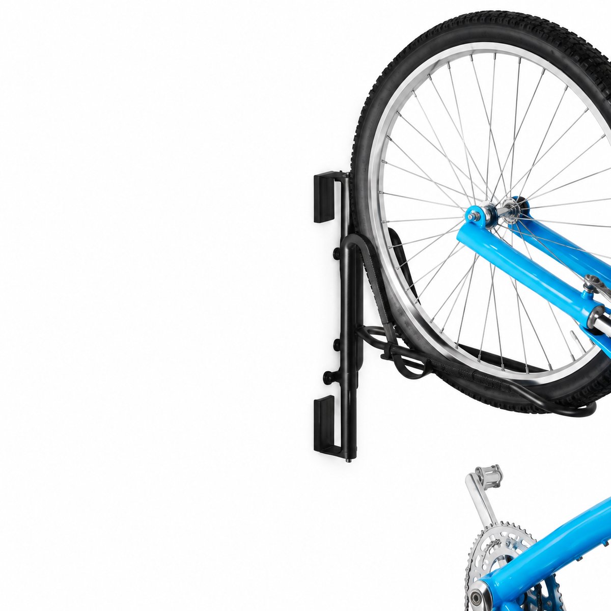 Veya Fietshaak muur - Wandhouder fiets - Fietsenrek muur - Wandmontage - Zwart - Verstelbaar - Ruimte besparend - Sterk staal