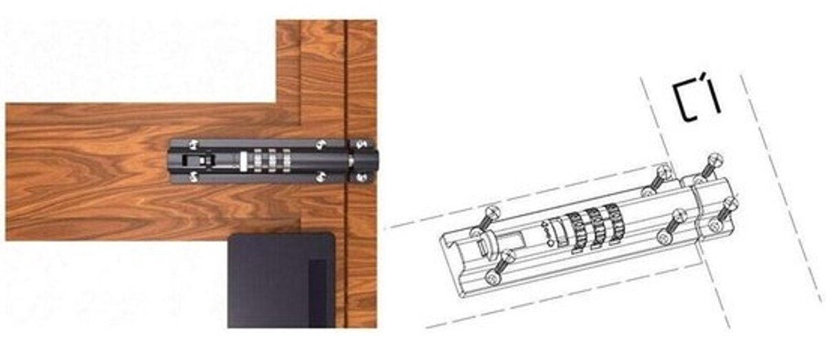 Gereedschap Deurvergrendeling - Schuifslot - Beveiliging Huis - Combinatieslot - 130 mm - Zwart