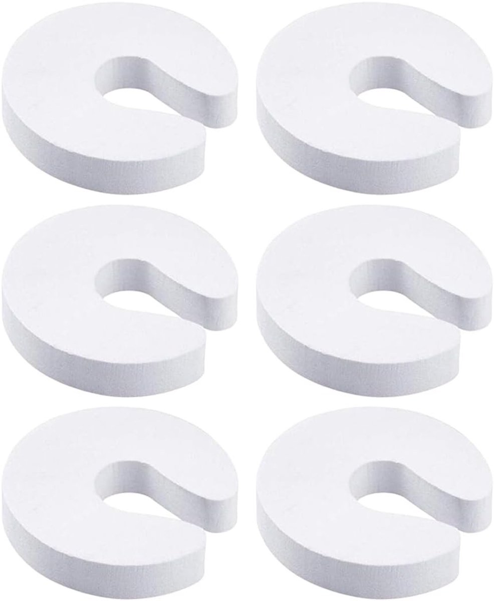 Set van 6 Deurklem Beschermers voor Kindveiligheid, Vingerklem Bescherming en Deurbeveiliging (Wit)