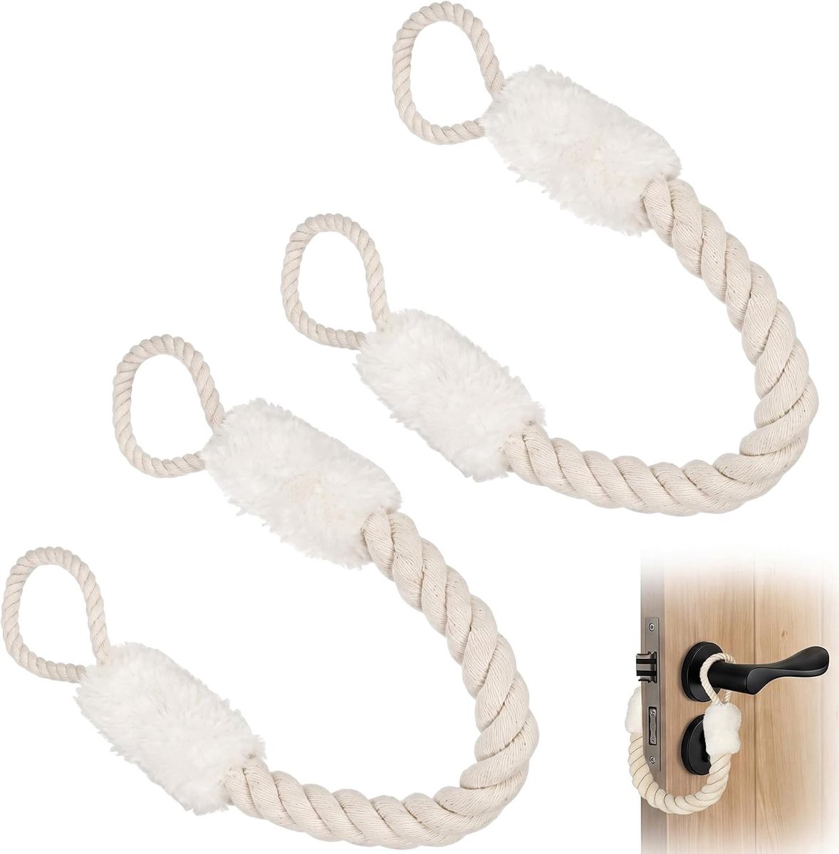 Deurbescherming voor baby's en huisdieren - Katoenen touw deurstopper 60 cm, voorkomt klemmen van vingers en zorgt voor extra veiligheid
