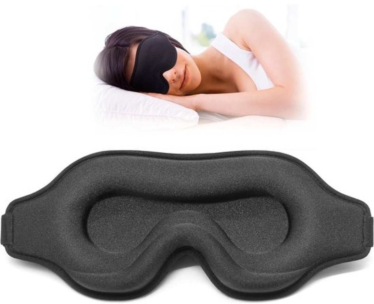 Slaapmasker - Zacht en Ademend - 3D-Contouren - Volledig Verstelbaar - Voor Dames en Heren