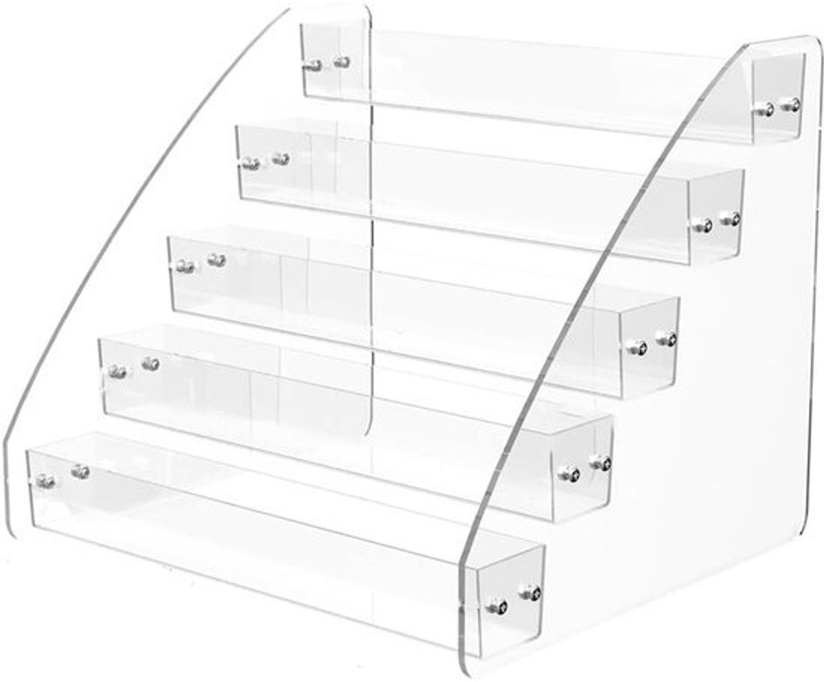 CD-houder niveaus - Media organizer - Media opbergen - Ladderontwerp transparant - 30 hoezen - Transparant