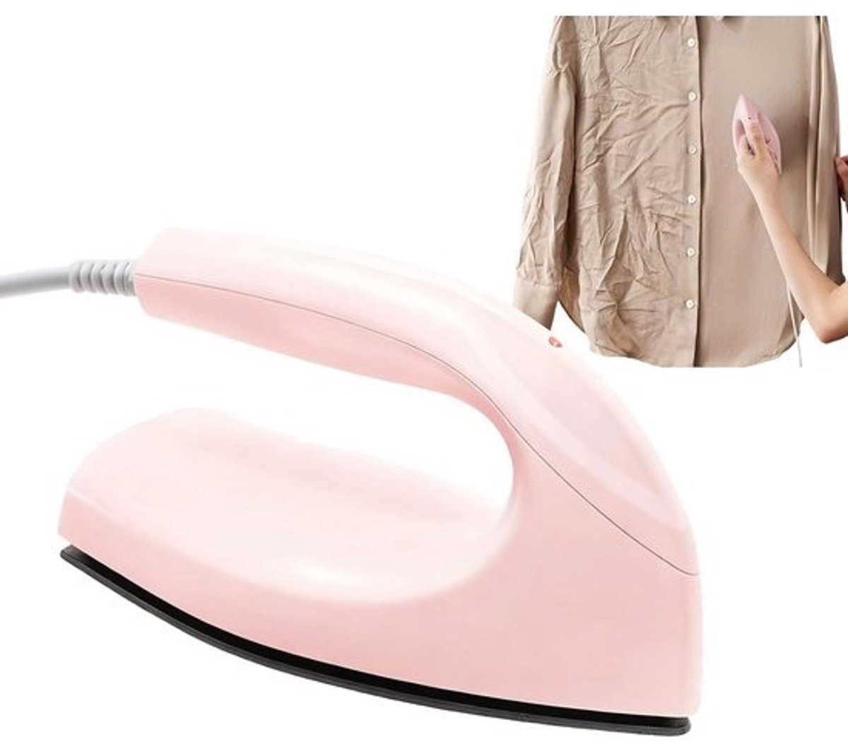 Mini Stoomstrijkijzer - Handheld Stomer - Kleding Opfrissen - Keramisch Gecoate Plaat - Compact Formaat - Wit