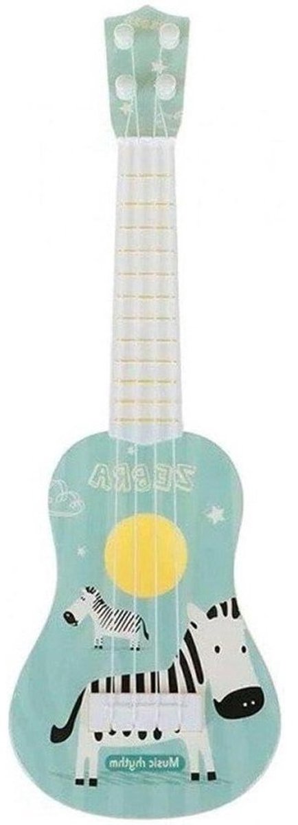 Kinder Ukelele - Speelgoed Gitaar - Muziek Leren - 4 Verstelbare Snaren - 36 cm - Blauw