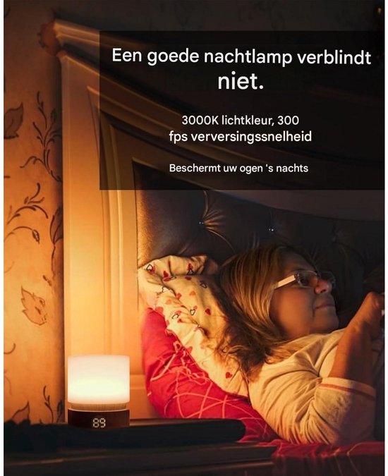 SSTRWGOOD Nachtlicht voor Kinderen - Dimbaar LED Nachtlampje met Timer - 0.3W 3000K Warm Licht - Lang Aanraken voor Dimmen, Dubbelklik voor Ademhalingsslaapmodus - Geschikt voor Slaapkamer en Babykamer - ABS Materiaal - Diameter 82x95mm van SSTRWGOOD — afbeelding 2