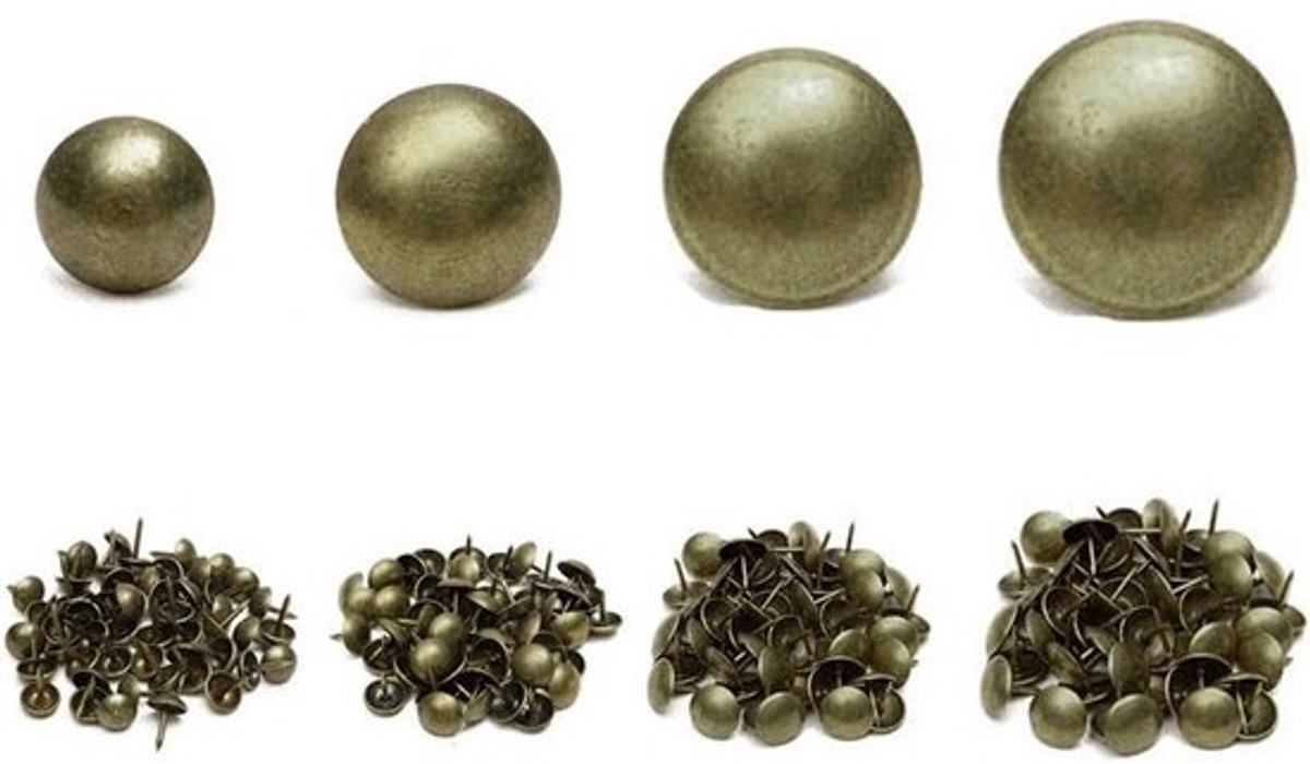 100x Decoratieve Bekledingsnagels Antiek Brons voor Meubels en Leuningen 7x10mm