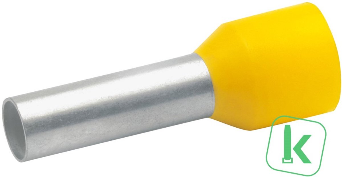Klauke adereindhuls geïsoleerd 6mm² hulslengte 12mm vertind geel DIN - per 100 stuks (47512)