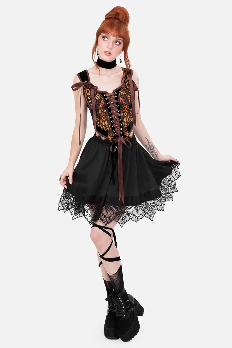 Restyle - Ignis Moth Corset Top - 2XL