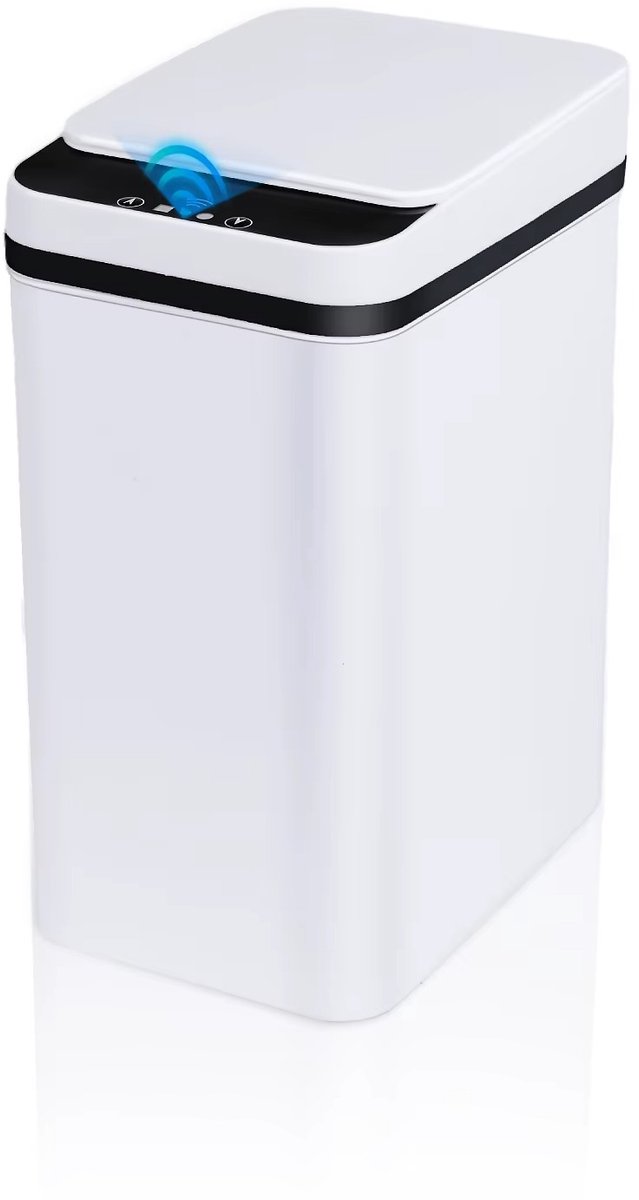 CreateEcom prullenbak - afvalbak - prullenbak 12 liter - 12L Sensor Afvalbak ABS - Bewegingsgevoelige Afvalbak - Keuken of Badkamer - Geurdicht - wit