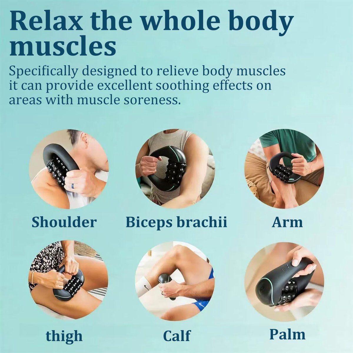 Massage roller elektrisch – 24 massagepunten – 3 snelheden – Oplaadbaar – Diepe weefselmassage – Zwart