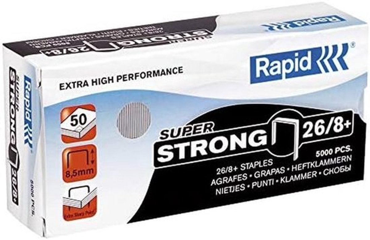 5000 Stuks Nietjes 26/8+ Verzinkt Extra Sterk