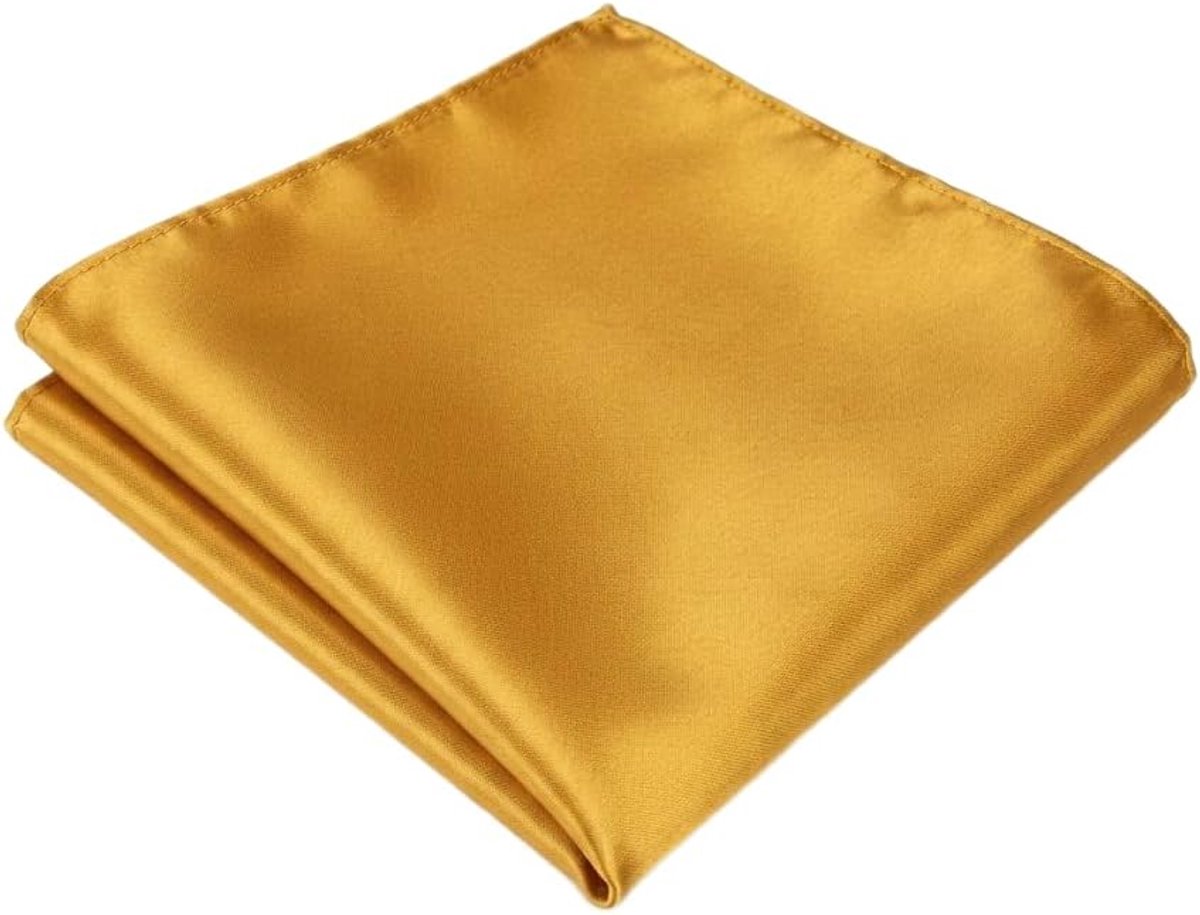 Zakdoek van synthetisch satijn kleur goud geel - elegante clutch voor jas en pak voor heren dames