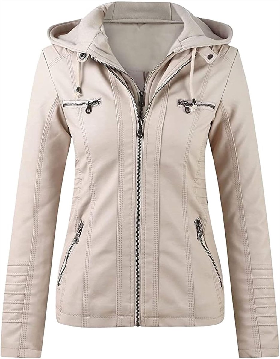 Jas vrouwen herfst winter motorjas bomberjack bikerjack met rits hooded overgangsjack vrouwen bovenkleding