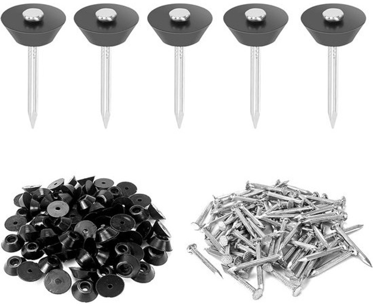 100 Stuks Afdichtnagels met Rubberen Voetjes voor Noppenfolie Bevestiging (3x30mm)