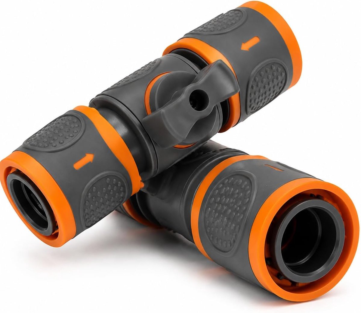 2 stuks tuinslangaansluiting met afsluitventiel, kraanaansluiting 1/2 inch 3/4 inch, snelirrigatieaansluiting voor systemen, adapter kraan, irrigatieslang voor tuin, reiniging