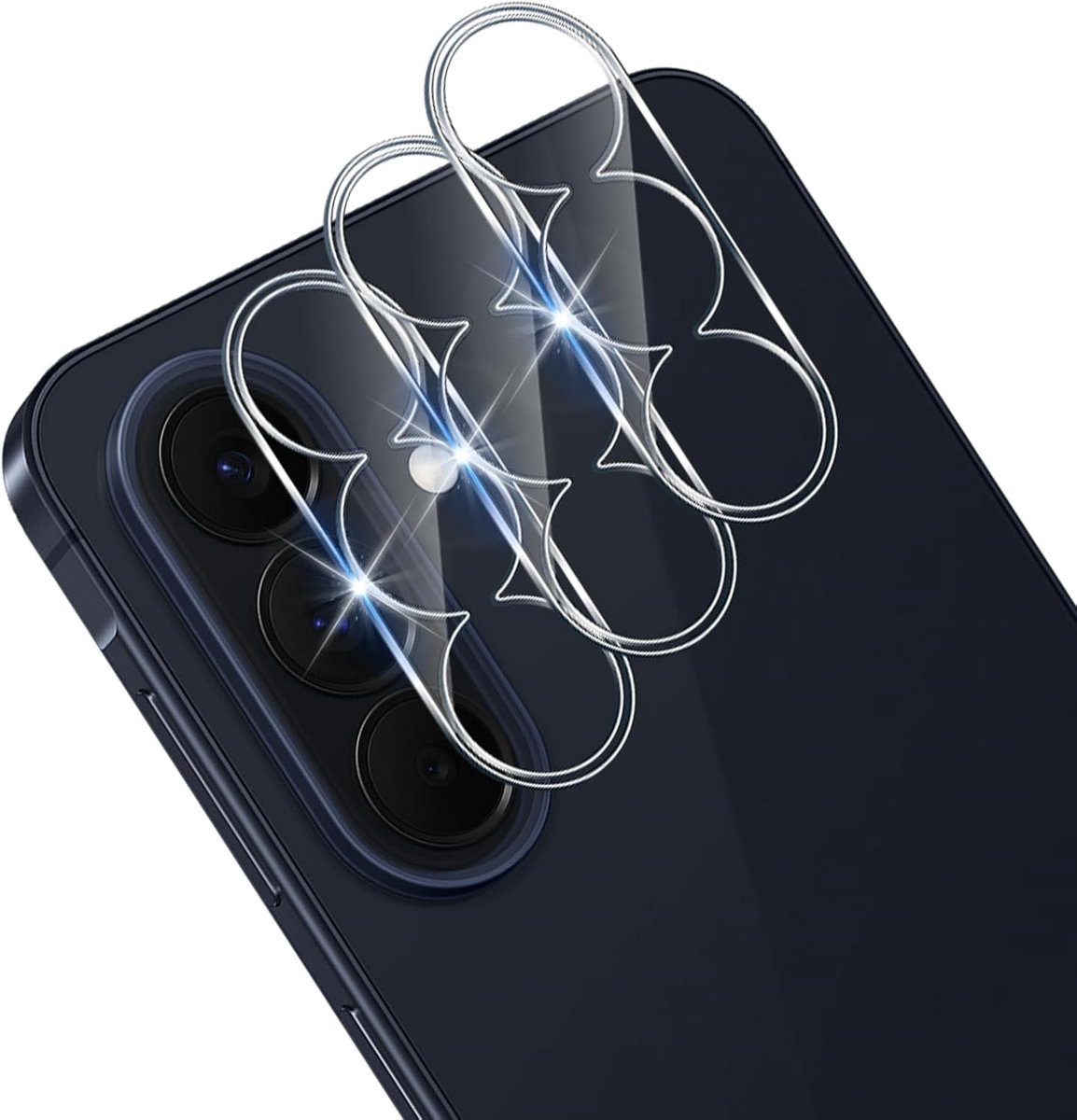 3 stuks camerabescherming voor Samsung Galaxy A57/A37 5G van pantserglas, 9H hardheid, anti-kras lens, beschermfolie, HD helder glas, anti-kras glasfolie, anti-kras achtercamerabescherming
