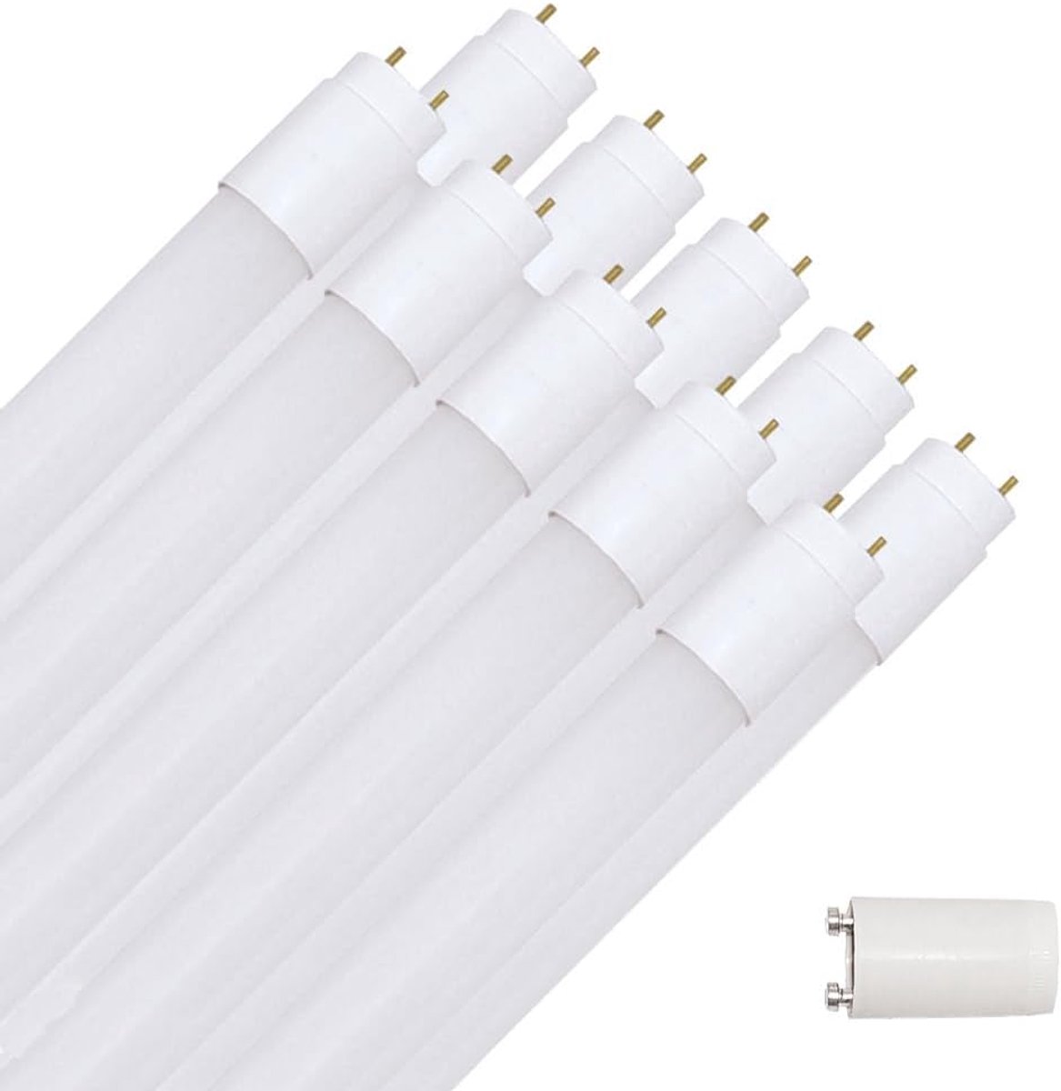 10 x LED TL-buizen 120cm 18W/840 G13 High Output 2600lm, ultra helder 144lm/W, neutraal wit 4000K glas met starter