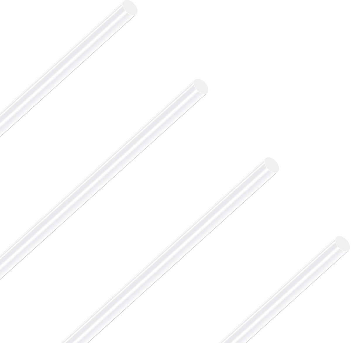 12 mm diameter, 305 mm lang, transparante PMMA-staaf voor doe-het-zelf-knutselprojecten, modelbouw en als roerstaaf (4 stuks)