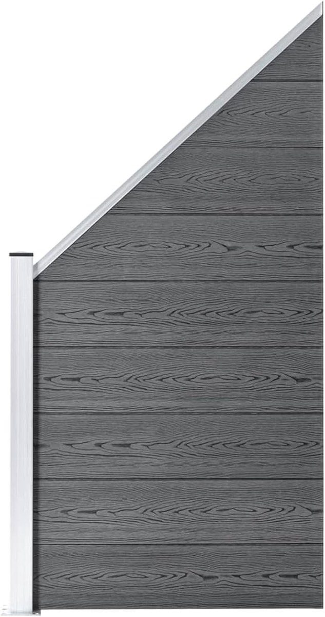 Hekpaneel van WPC 95 x (105-180) cm, grijs, ijzerwaren, afsluitingen en hekken, hekelementen (SPU:49071)
