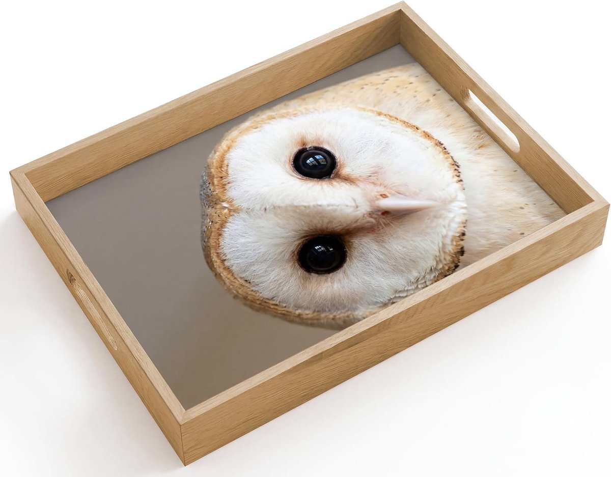 Rechthoekig Houten Dienblad Met Handgrepen Eikenhout
