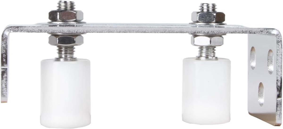 Geleidingselement voor schuifdeuren (30 x 40 mm geleidingswielen), roldeurgeleiding met 2 wielen, poortgeleiding, geleidingsbeugel