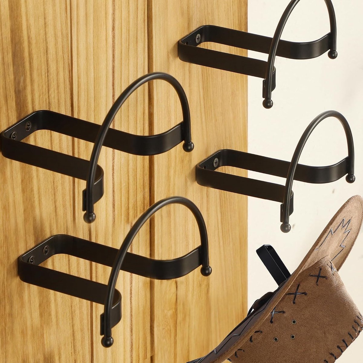 Cowboy Hoed Rack 4 Packs Cowboy Hoed Houder Hoed Hanger Muur Mount Zwarte Hoed Haken voor Display