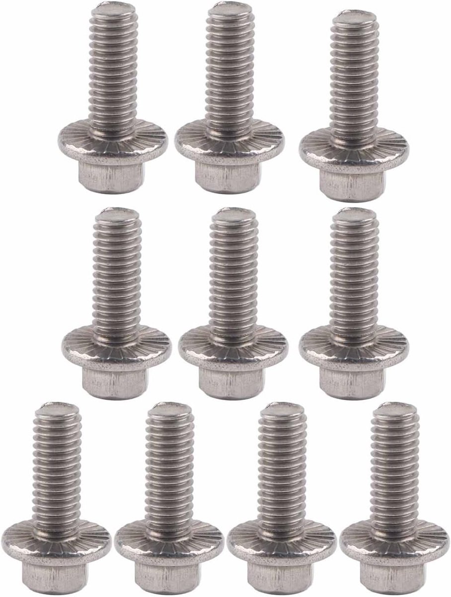 Flens Schroef 10 Stks M6 Rvs Hex Flens Schroeven Cap Bolt Wasmachine Hoofd Bouten Fastener (M6*30)