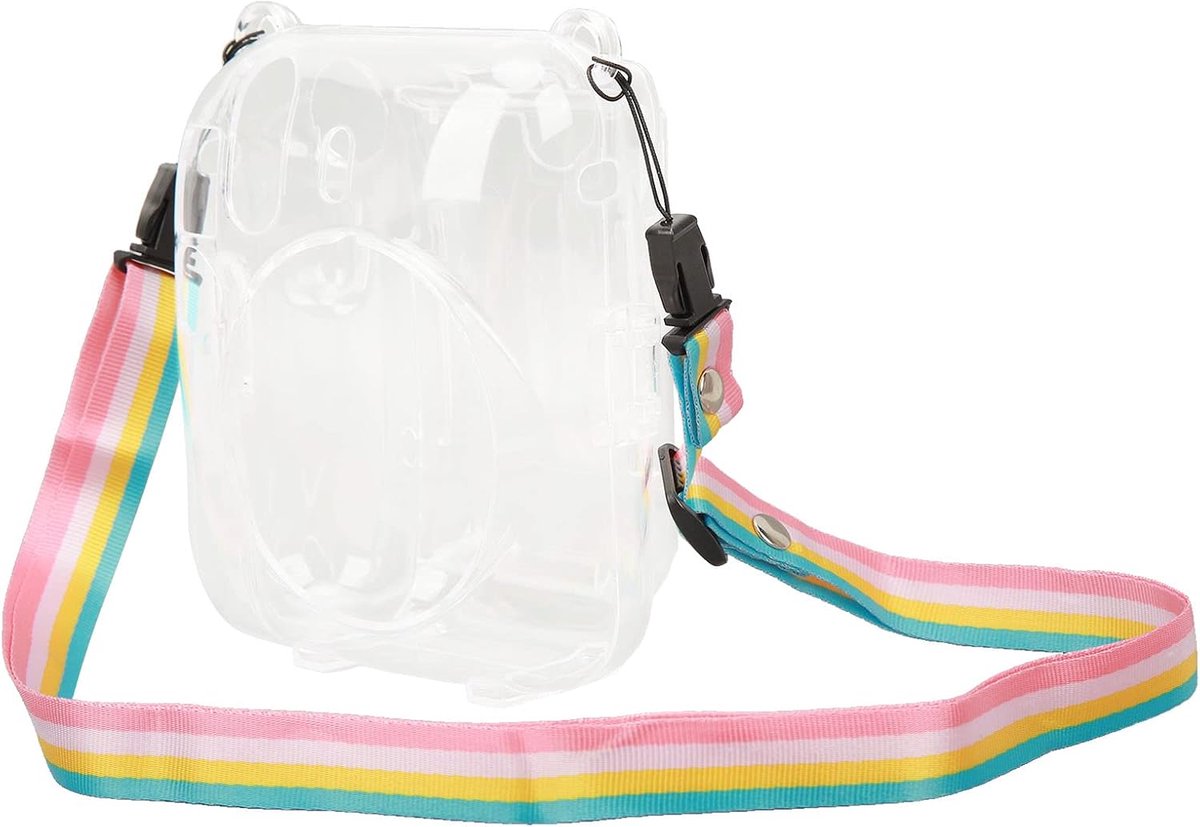 Cameratas voor Mini 12, Transparante PVC-camerabeschermtas met Fotovak, voor Mini 12-accessoires, Regenboogschouderriem