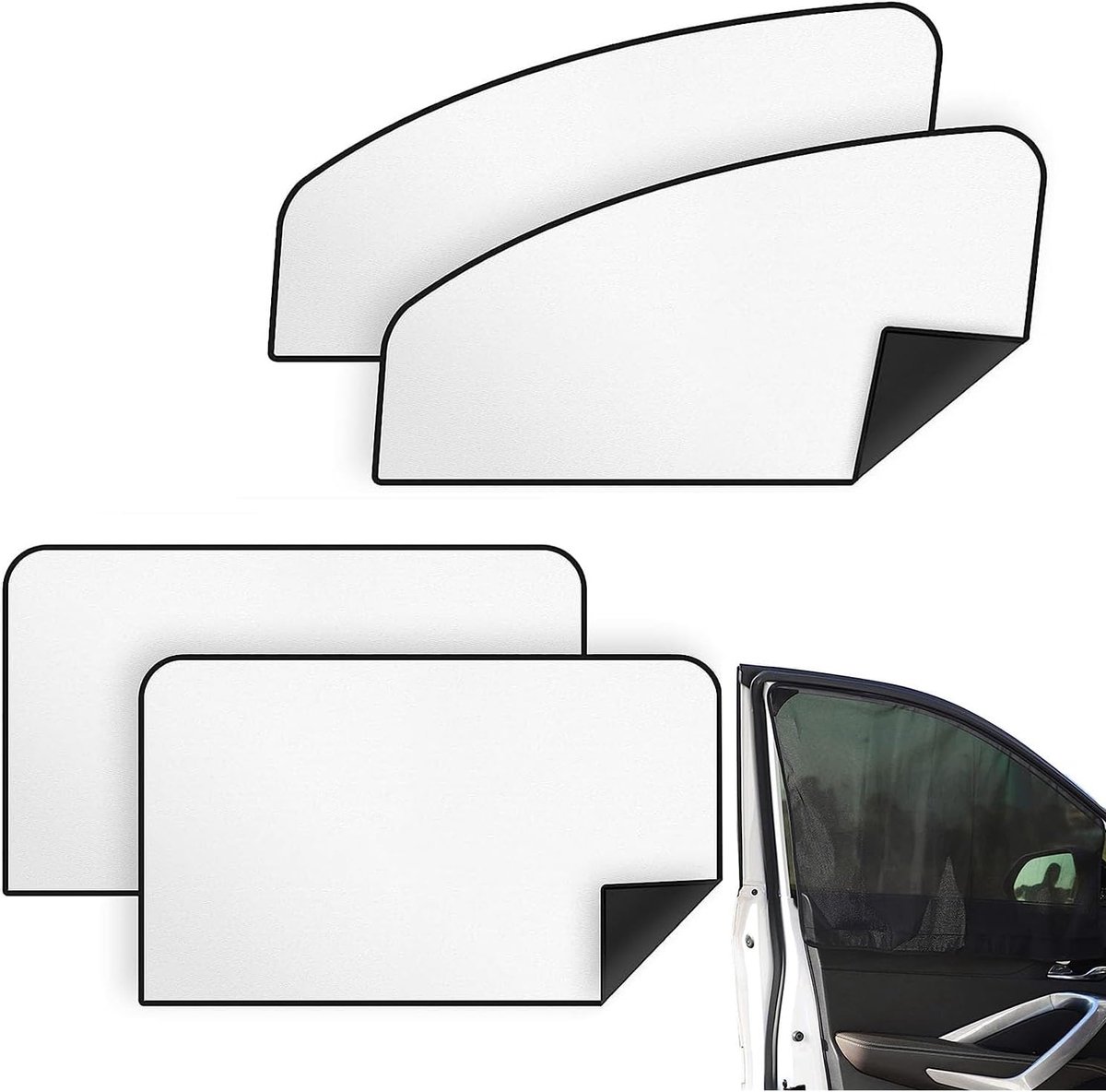 4 Stuks Auto-Zonwering Zijramen Magnetische Zonwering Voor Kinderen Auto-Accessoires Zonwering Voor Uv-Bescherming Privacy