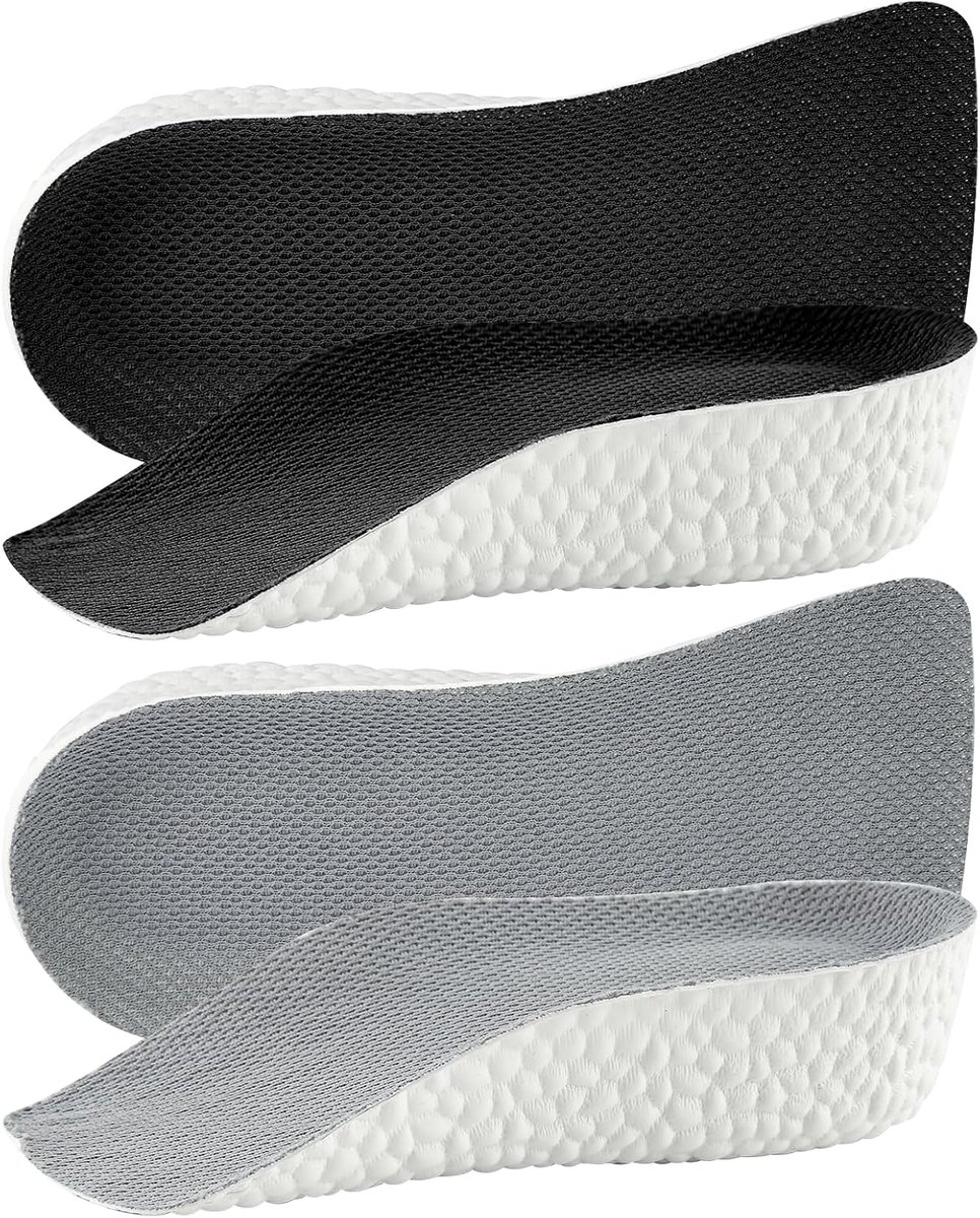 2 paar 3,5 cm, onzichtbare schoeninlegzolen, comfortabele schokdemping, schoenverhoging, ademende hoogte-toenemende inlegzolen, traagschuim hielwig voor mannen en vrouwen