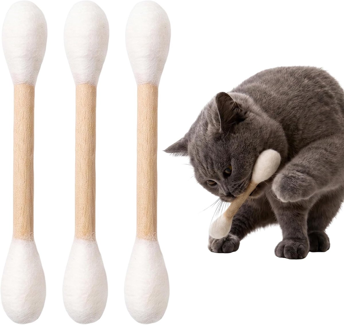 Set van 3 wattenstaafjes, kattenspeelgoed van vilt, 15 cm, kattenkruidspeelgoed, sticks voor kittens, interactief kauwspeelgoed en voetbalspeelgoed tegen verveling, kattensticks om te jagen