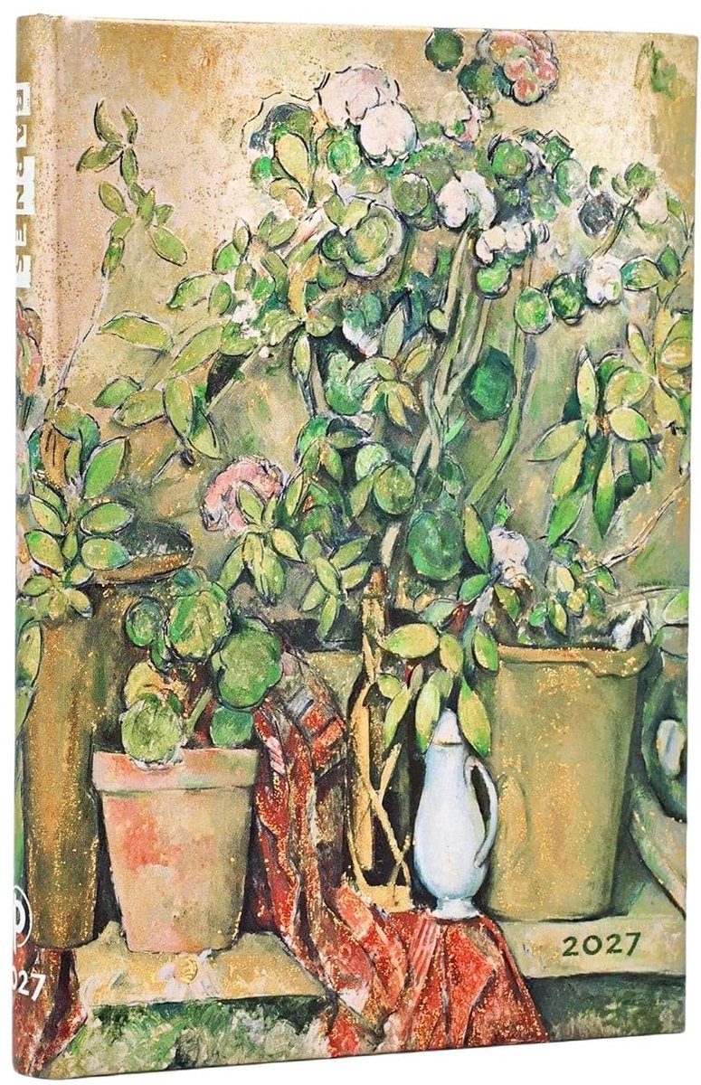 12-Monatskalender 2027 Cezannes Terrakotta-Töpfe und Blumen Mini Horizontal